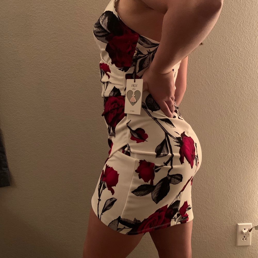 Vintage Sexy Rose Print Dress